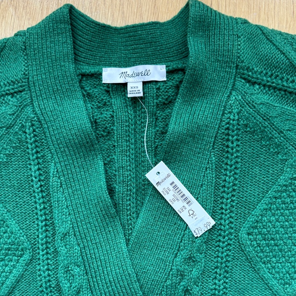 Madewell Emerald Textured Knit Cardigan - Picture 2 of 4